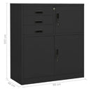 vidaXL antracitszürke acél irodai szekrény 90 x 40 x 102 cm
