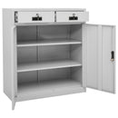 vidaXL világosszürke acél irodai szekrény 90 x 40 x 102 cm
