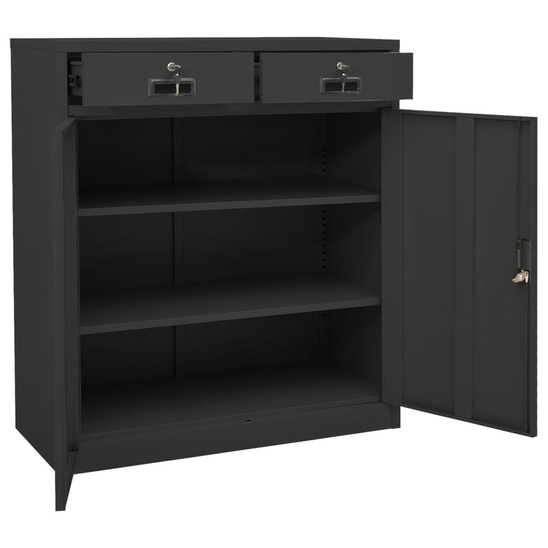 vidaXL antracitszürke acél irodai szekrény 90 x 40 x 102 cm