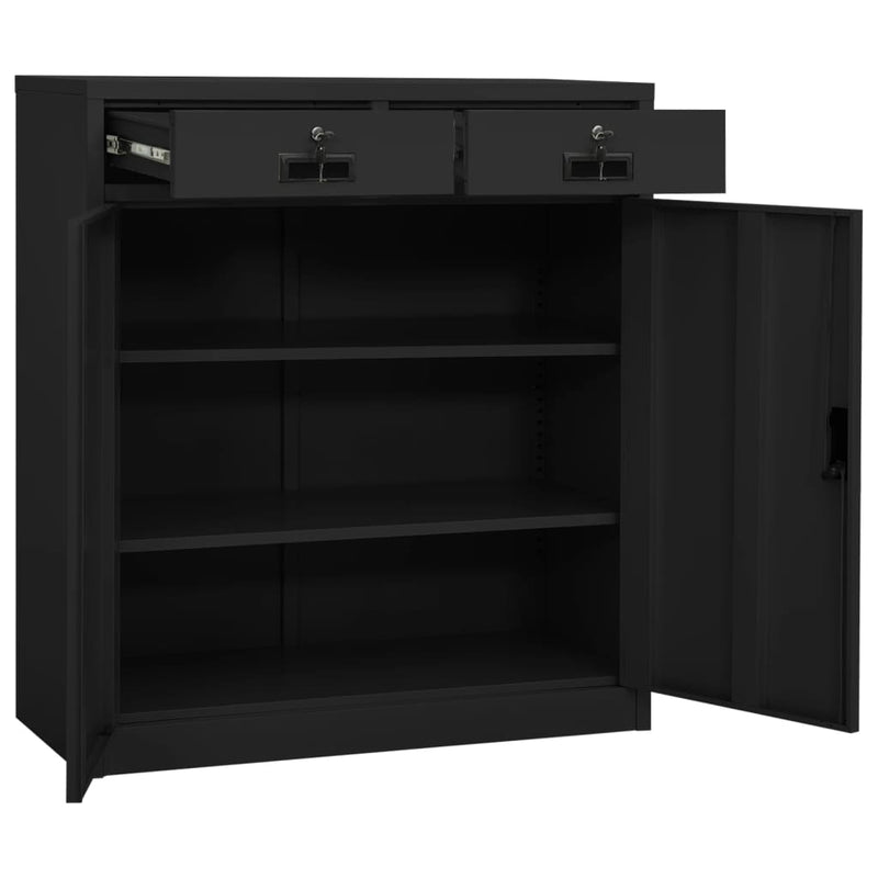 vidaXL antracitszürke acél irodai szekrény 90 x 40 x 102 cm