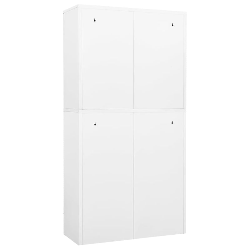 vidaXL fehér acél irodai szekrény 90 x 40 x 180 cm