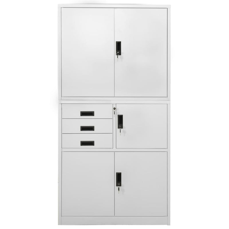 vidaXL világosszürke acél irodai szekrény 90 x 40 x 180 cm