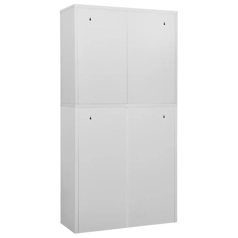 vidaXL világosszürke acél irodai szekrény 90 x 40 x 180 cm