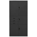 vidaXL antracitszürke acél irodai szekrény 90 x 40 x 180 cm