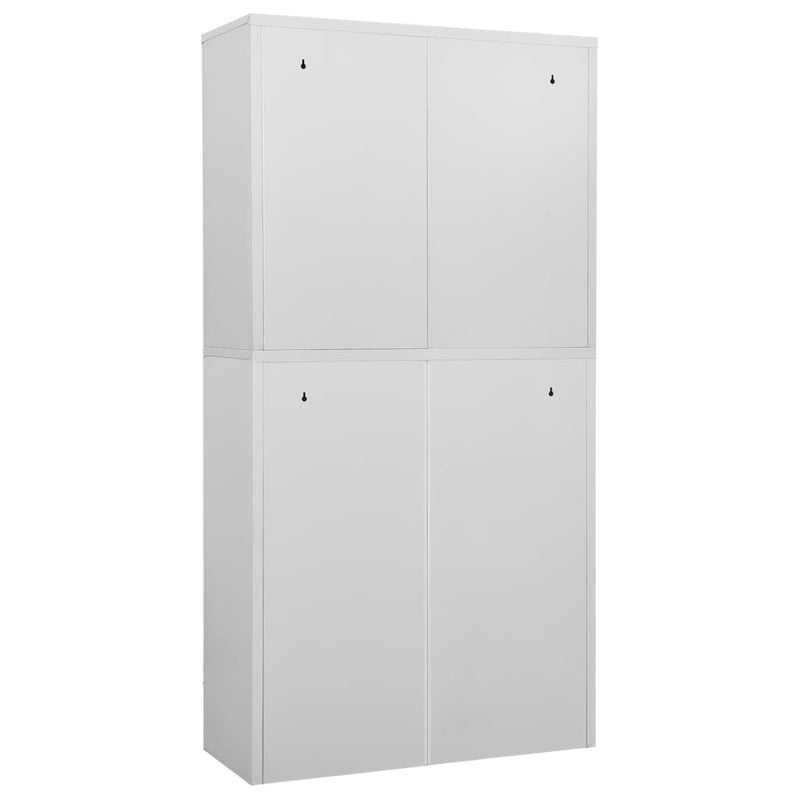 vidaXL világosszürke acél irodai szekrény 90 x 40 x 180 cm