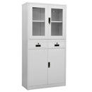 vidaXL világosszürke acél és edzett üveg irodai szekrény 90x40x180 cm