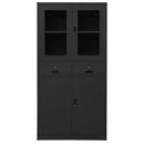 vidaXL antracit acél és edzett üveg irodai szekrény 90x40x180 cm