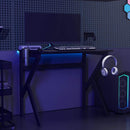 vidaXL fekete K-lábú gamer asztal 90 x 60 x 75 cm