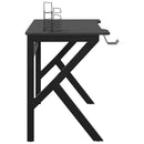 vidaXL fekete K-lábú gamer asztal 90 x 60 x 75 cm