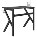 vidaXL fekete K-lábú gamer asztal 90 x 60 x 75 cm