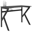 vidaXL fekete K-lábú gamer asztal 110 x 60 x 75 cm