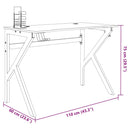 vidaXL fekete K-lábú gamer asztal 110 x 60 x 75 cm
