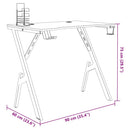 vidaXL fekete Y-lábú gamer asztal 90 x 60 x 75 cm