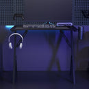 vidaXL fekete Y-lábú gamer asztal 90 x 60 x 75 cm