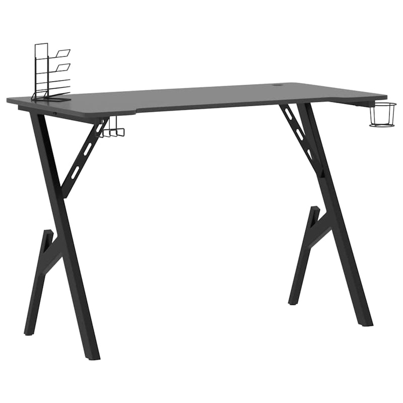 vidaXL fekete Y-lábú gamer asztal 110 x 60 x 75 cm