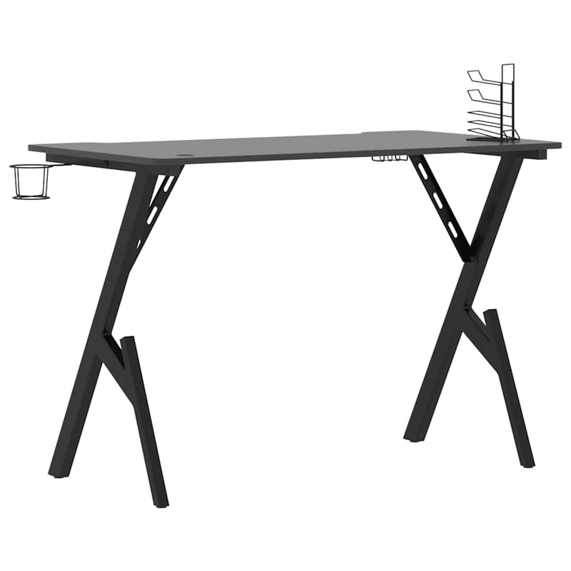 vidaXL fekete Y-lábú gamer asztal 110 x 60 x 75 cm