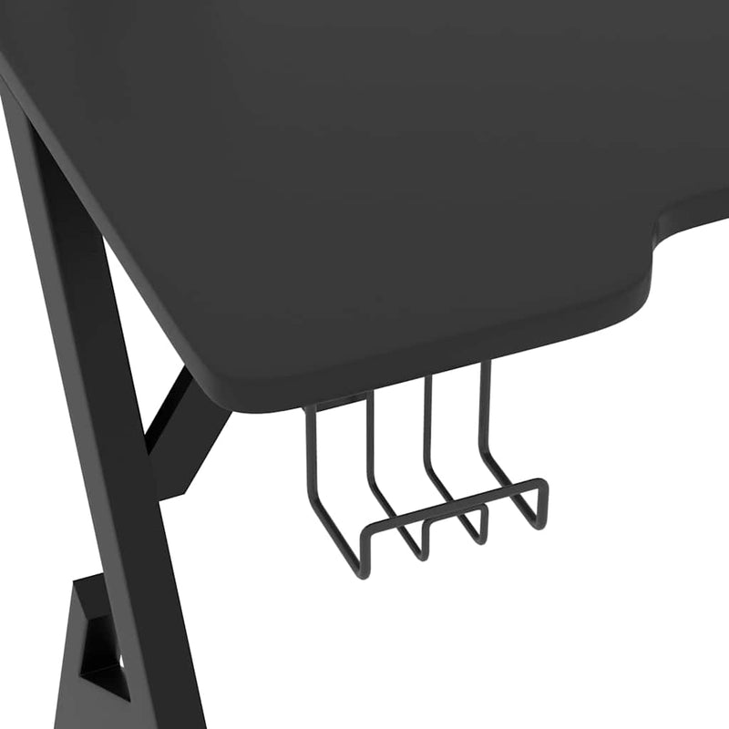 vidaXL fekete Y-lábú gamer asztal 110 x 60 x 75 cm