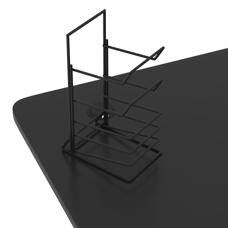 vidaXL fekete Y-lábú gamer asztal 110 x 60 x 75 cm