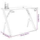 vidaXL fekete Y-lábú gamer asztal 110 x 60 x 75 cm