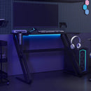 vidaXL fekete ZZ-lábú gamer asztal 110 x 60 x 75 cm
