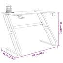 vidaXL fekete ZZ-lábú gamer asztal 110 x 60 x 75 cm