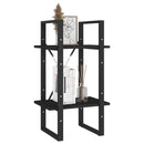 vidaXL kétszintes fekete tömör fenyőfa könyvszekrény 40 x 30 x 70 cm