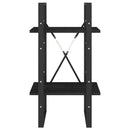 vidaXL kétszintes fekete tömör fenyőfa könyvszekrény 40 x 30 x 70 cm