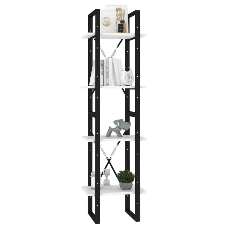 vidaXL 4-szintes fehér szerelt fa könyvszekrény 40 x 30 x 140 cm