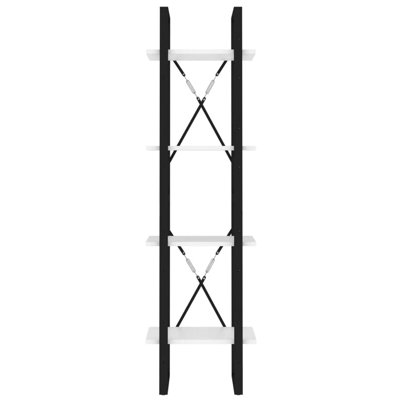 vidaXL 4-szintes fehér szerelt fa könyvszekrény 40 x 30 x 140 cm