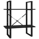 vidaXL 2-szintes fekete szerelt fa könyvszekrény 60 x 30 x 70 cm