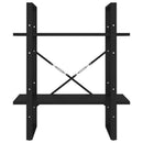vidaXL 2-szintes fekete szerelt fa könyvszekrény 60 x 30 x 70 cm