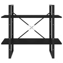 vidaXL 2-szintes fekete szerelt fa könyvszekrény 80 x 30 x 70 cm