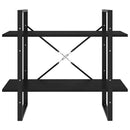 vidaXL kétszintes fekete tömör fenyőfa könyvszekrény 80 x 30 x 70 cm