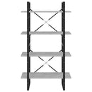 vidaXL négyszintes betonszürke szerelt fa könyvszekrény 80x30x140 cm