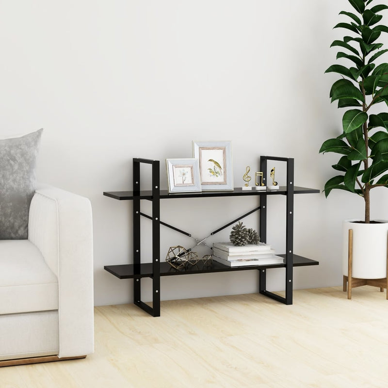 vidaXL kétszintes fekete szerelt fa könyvszekrény 100 x 30 x 70 cm