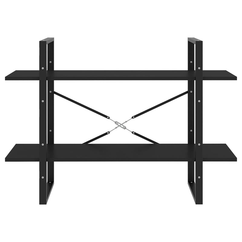 vidaXL kétszintes fekete szerelt fa könyvszekrény 100 x 30 x 70 cm