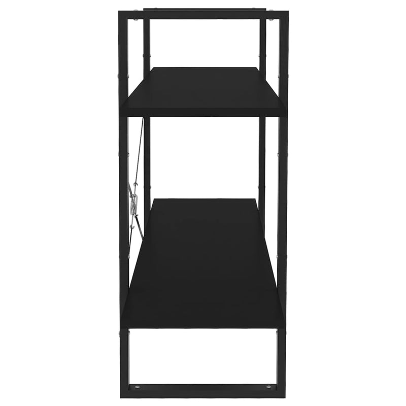 vidaXL kétszintes fekete szerelt fa könyvszekrény 100 x 30 x 70 cm