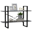 vidaXL kétszintes szürke szerelt fa könyvszekrény 100 x 30 x 70 cm