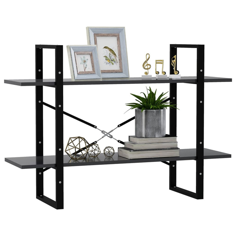 vidaXL kétszintes szürke szerelt fa könyvszekrény 100 x 30 x 70 cm