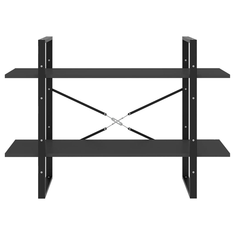 vidaXL kétszintes szürke szerelt fa könyvszekrény 100 x 30 x 70 cm