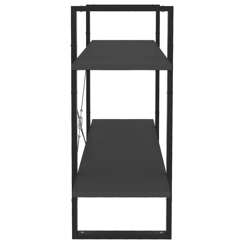 vidaXL kétszintes szürke szerelt fa könyvszekrény 100 x 30 x 70 cm