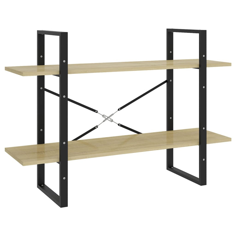 vidaXL kétszintes sonoma tölgy színű könyvszekrény 100 x 30 x 70 cm