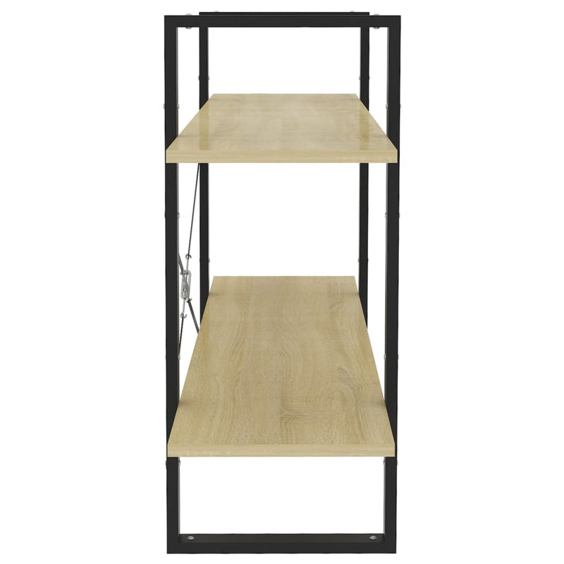vidaXL kétszintes sonoma tölgy színű könyvszekrény 100 x 30 x 70 cm