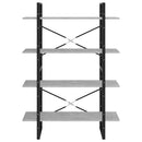 vidaXL négyszintes betonszürke szerelt fa könyvszekrény 100x30x140 cm
