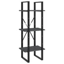 vidaXL háromszintes szürke tömör fenyőfa könyvszekrény 40x30x105 cm