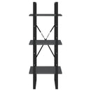 vidaXL háromszintes szürke tömör fenyőfa könyvszekrény 40x30x105 cm