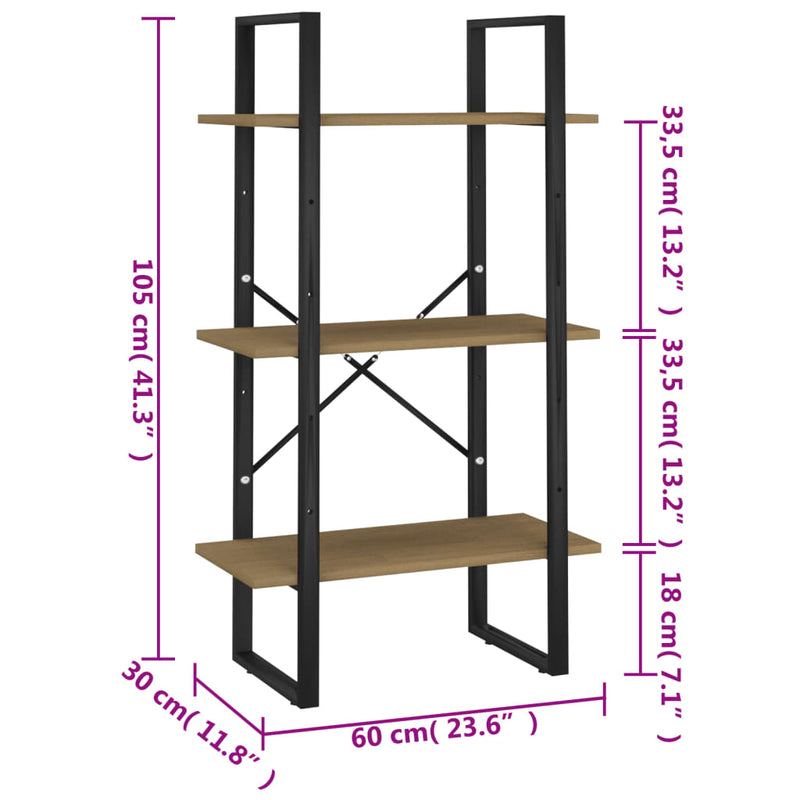 vidaXL tömör fenyőfa tárolópolc 60 x 30 x 105 cm