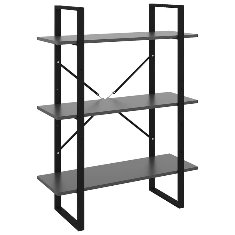vidaXL szürke forgácslap könyvszekrény 80 x 30 x 105 cm