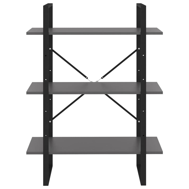 vidaXL szürke forgácslap könyvszekrény 80 x 30 x 105 cm