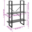 vidaXL szürke forgácslap könyvszekrény 80 x 30 x 105 cm